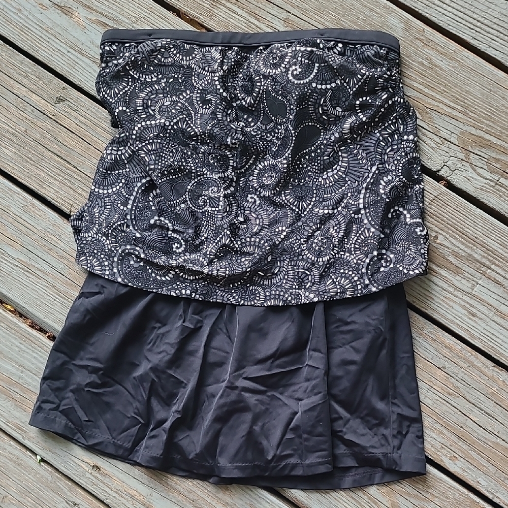 Azul By Maxine of Hollywood Black and Gray Patterned Swimwear Sz 12‎ 5JLAG37M